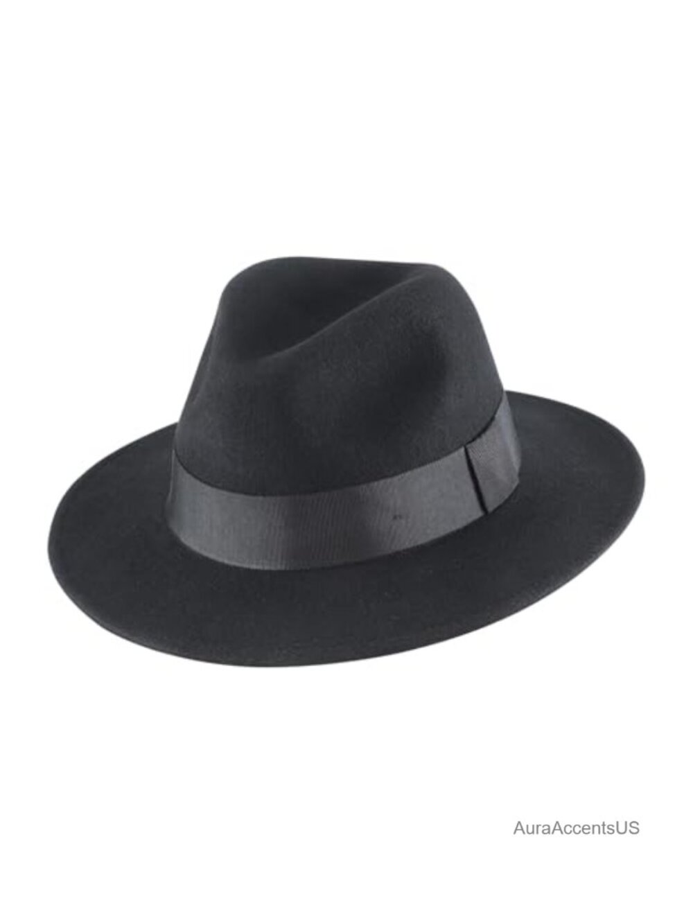 Wool Fedora Hat with Band Wide Brim Panama Hat